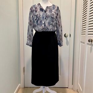 Talbots Wool Pencil Skirt 6 Petite Black